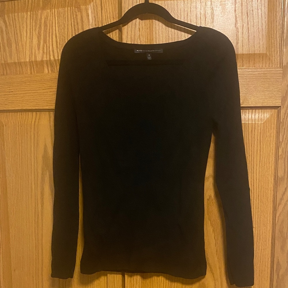 White House Black Market Elegant Black Women's Top